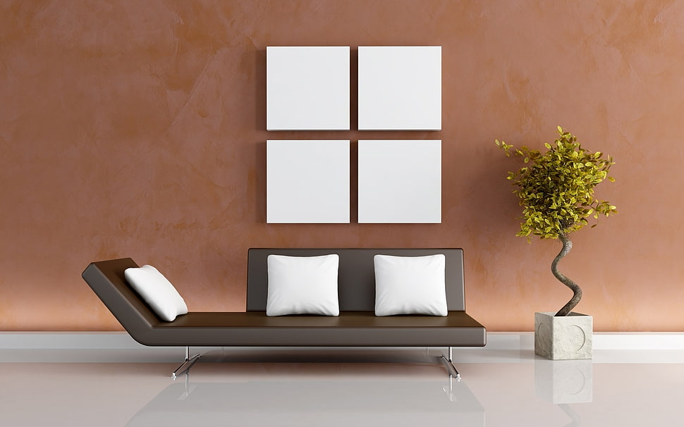 brown fainting couch against brown background HD wallpaper